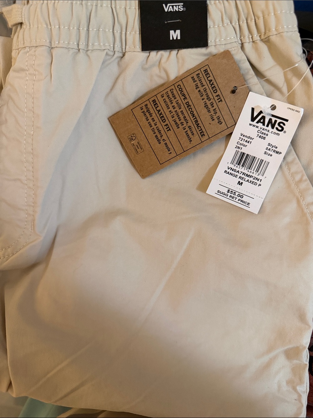 Vans Brand new Range Relaxed Tan Elastic Waist Pants